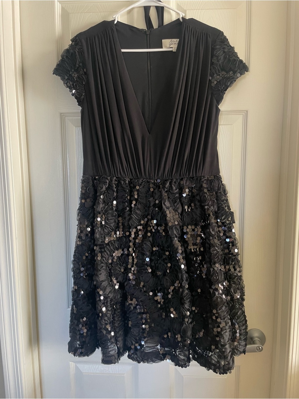 Vintage Badgley Mischka Black Draped Dress